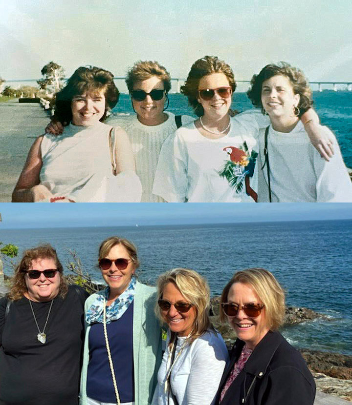 a group of alumni from 1986, then and now