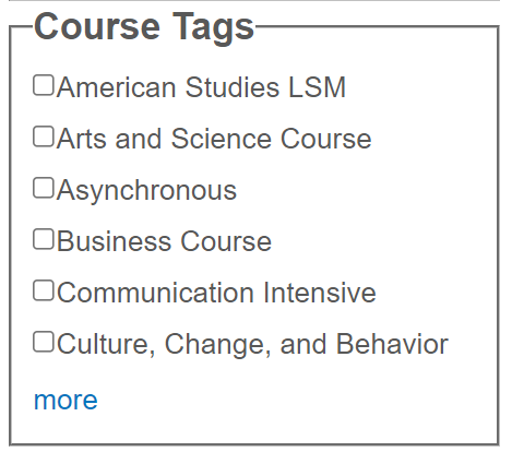 Course Tags screenshot