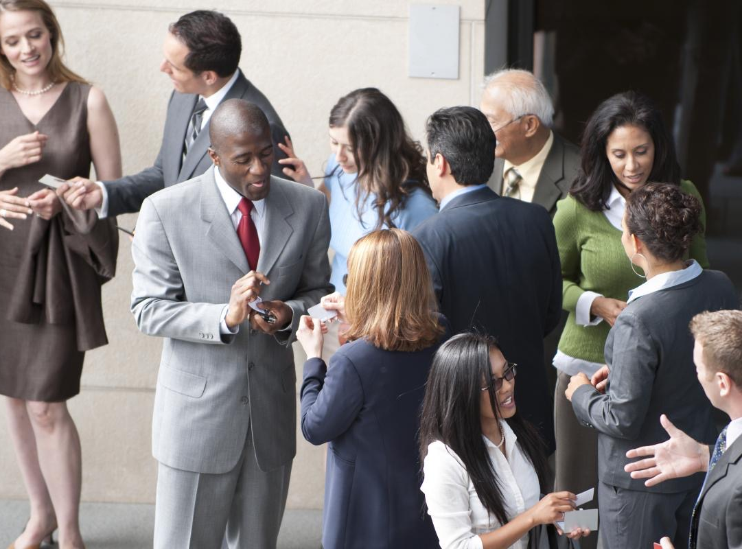 group of diverse professionals networking