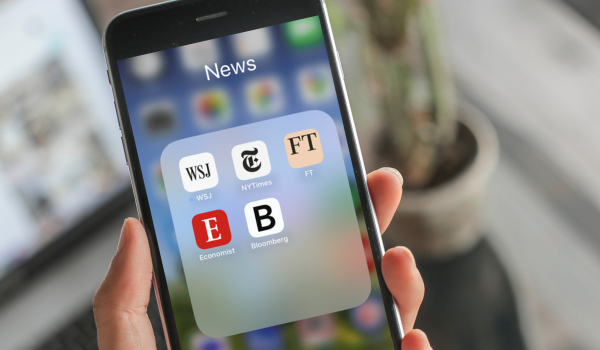 news icons displayed on smartphone screen