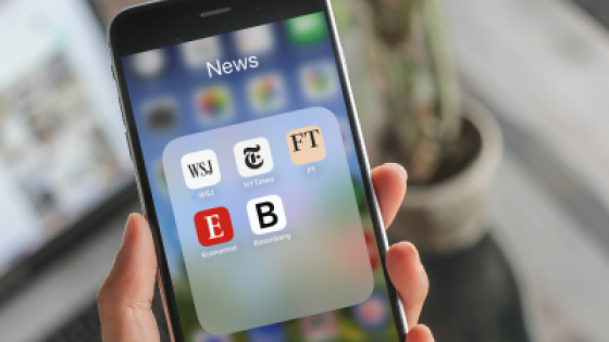 news icons displayed on smartphone screen