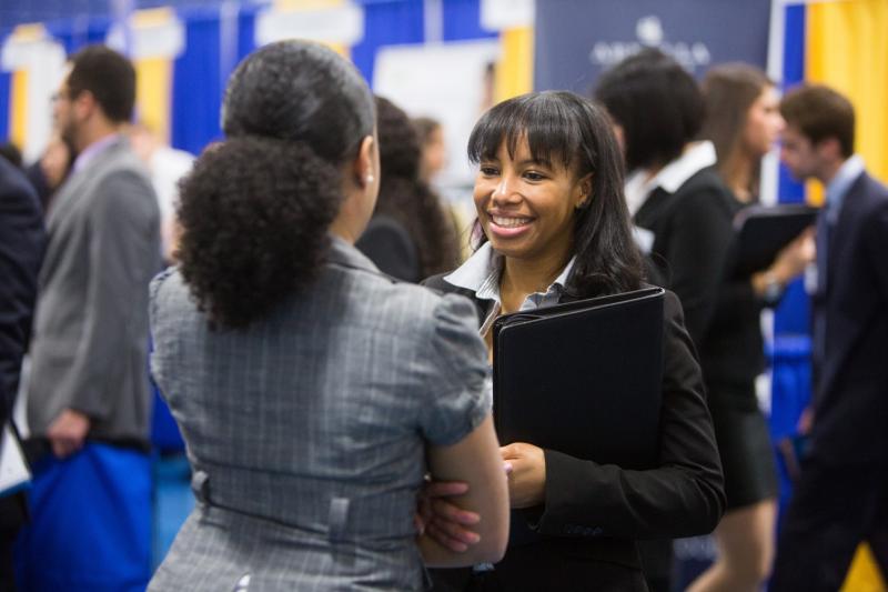 student at the career fair