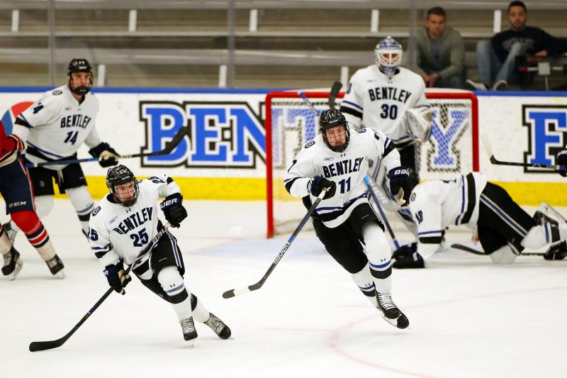 students playing hockey