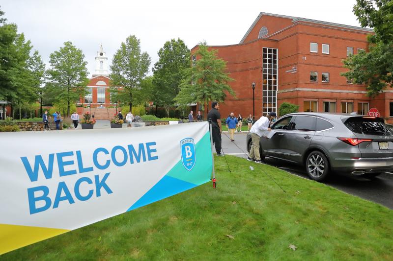 Welcome Back sign on campus