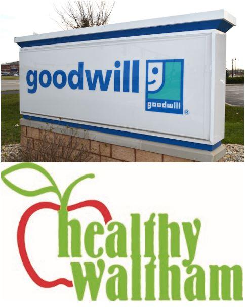 Goodwill and Healthy Waltham Logos