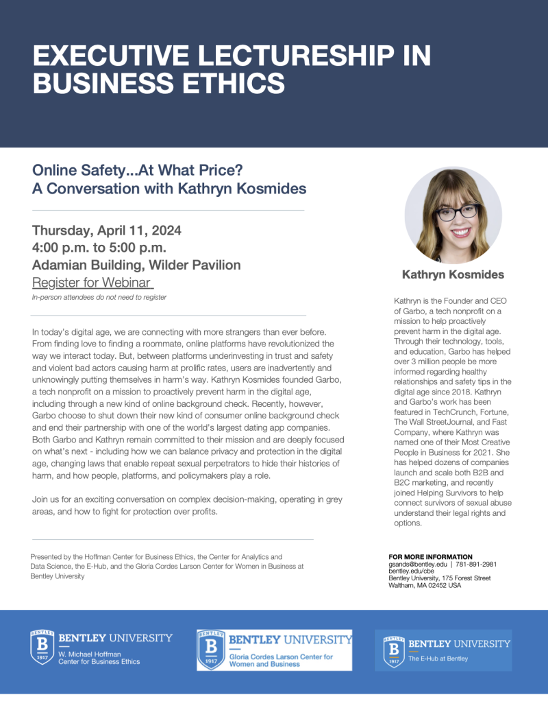 Executive Lectureship in Business Ethics flyer