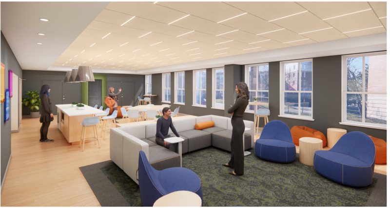 Artist's rendering of the new Well-being lounge